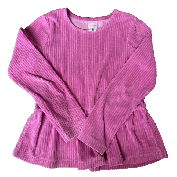 Hanna Andersson Other - Hanna Andersson Girls Pink Peplum Long Sleeve Ribbed Soft Shirt Sz 8‎ Darling!